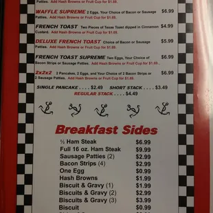More breakfast menu