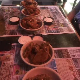 chicken wings and fried chicken, food