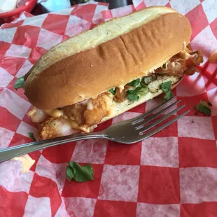 Po boy sandwich no bigger than my fork