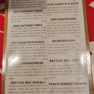 menu