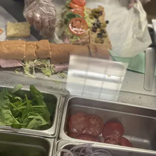 making the breakfast sandwich