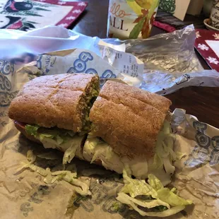 a sandwich cut in half