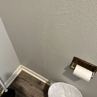 Something nasty on the wall in the master bathroom... I don&apos;t even want to know smh