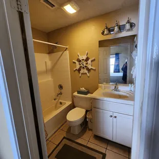 Low ceilings and low toilets.