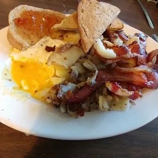 $4 special! Bacon &amp; eggs w/home fries and toast! Hope you come hungry!