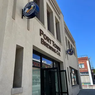 the front of the building