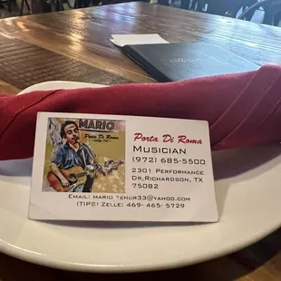 Mario plays music mostly in Italian . We really enjoyed his show.