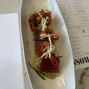 ahi tuna crudo