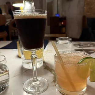 Espresso martini and cranberry margarita