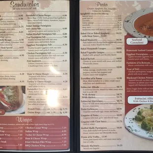 Sandwiches and Pasta