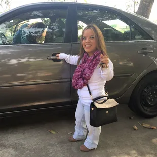 Anna is 4 foot tall ready to drive independently and with confidently.