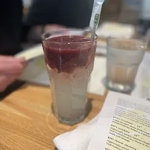 Lemonade with berry purée