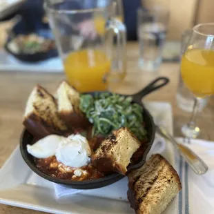 Shakshuka and passion fruit mimosa