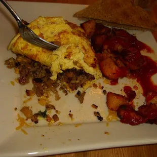 Apple Pork Sausage Omelette