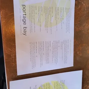 Menu backside