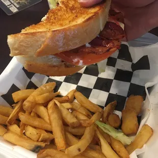Another BLT with french fries half eaten