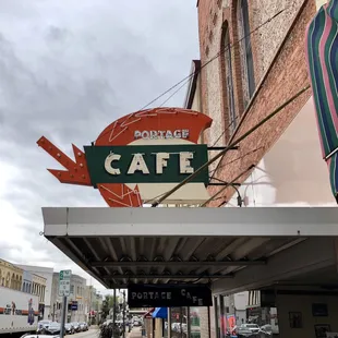 Portage Cafe sign