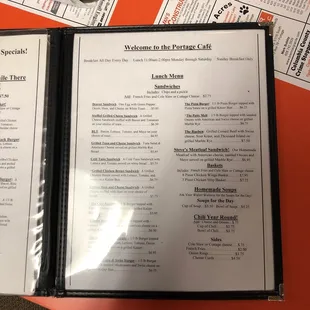 menu