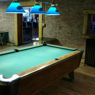 a pool table in the lobby