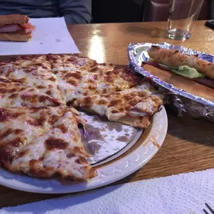 Pizza and a sub at Portage Inn