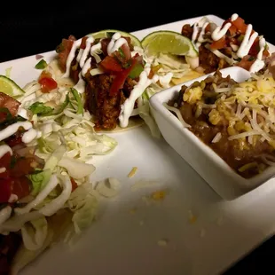 Red chili pork street tacos