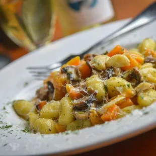 Gnocchi with Yams and Mushrooms in a Cream Sauce