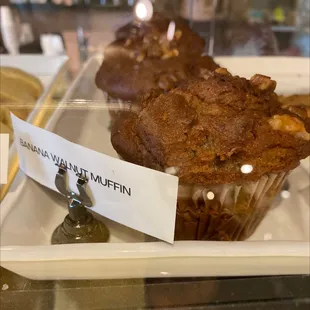 muffins in a display case