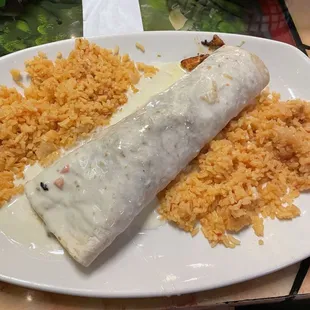 Burrito Hawaino- double rice but usually comes with rice and beans