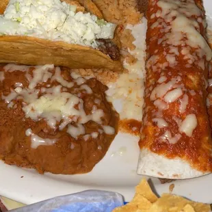 #2. Beef Enchilada and Beef Burrito