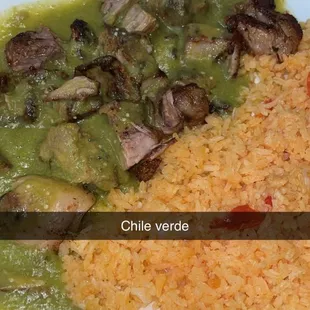 Chile Verde! So delicious! Served with corn or flour tortillas which came out super hot!