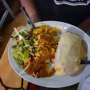 Chicken chimichanga packed with shredded chicken