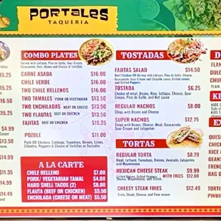 Menu as of 03/2024
