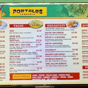 Menu as of 3/2024