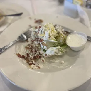 iceburg wedge with extra bacon and blue cheese
