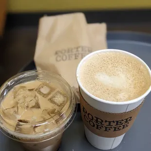 Panda Porridge Iced Latte &amp; Caramel Latte