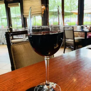 a glass of wine