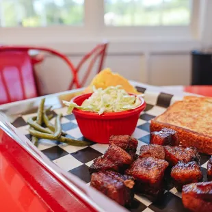 a tray of food on a table