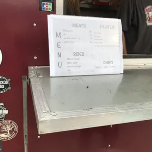 The menu