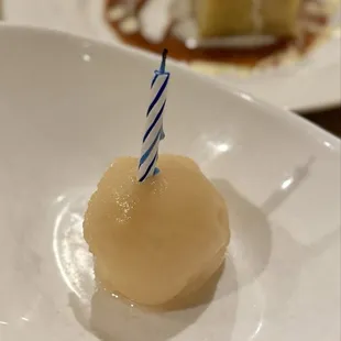 Champagne and Peach Sherbet for Birthday!