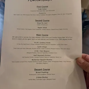 Set menu for large group.