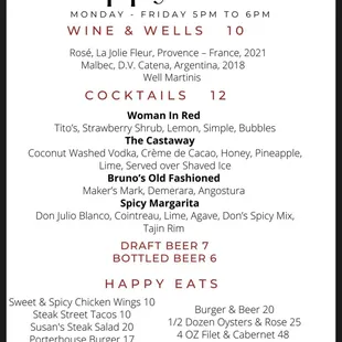 Happy Hour menu @ the new locay, woohoo | M-F, 5-6p