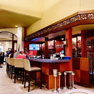 the bar and dining area