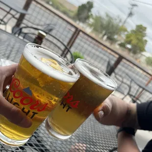 Cold beer with juicy citrus to squeeze