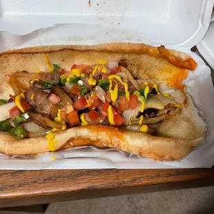 Bacon wrapped hotdog