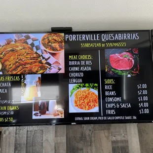 menus and prices
