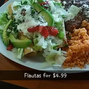 Thursday Special: Flautas chicken or beef for $4.99
