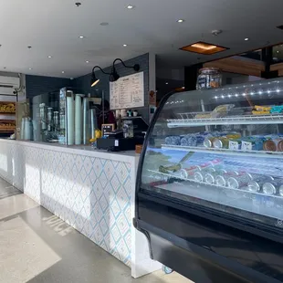 the interior of a deli shop