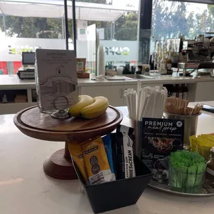 a variety of items on a counter