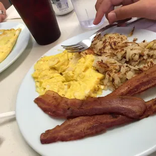 Real bacon and home made hash brown