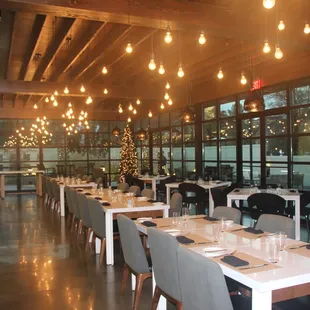 dining room with large windows